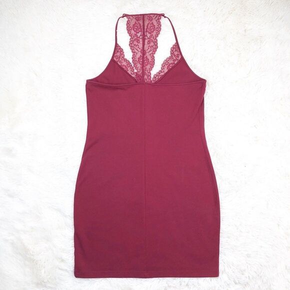 Express Maroon Red Bodycon Dress Size Medium - Picture 2 of 6